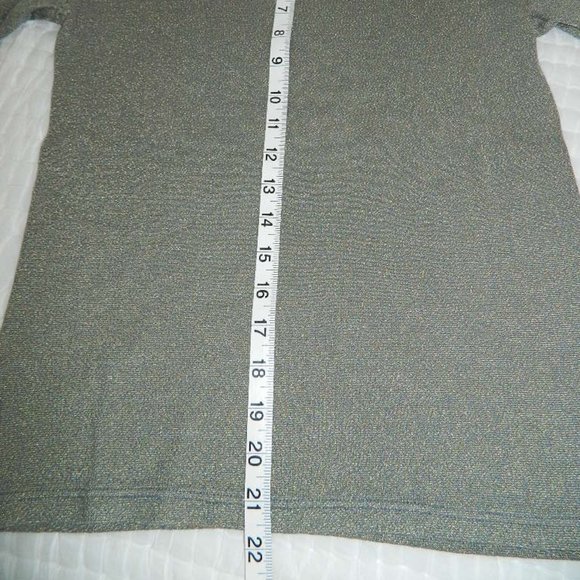 Michael Stars Green/Grey Metalic 3/4 Sleeve Top Med - Picture 8 of 9
